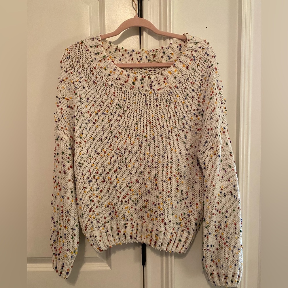 Rainbow popcorn knit sweater